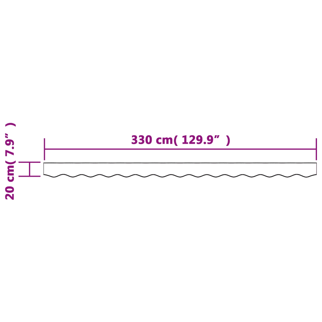 Tessuto Ricambio Mantovana Tenda Strisce Antracite Bianche 3,5m 367787