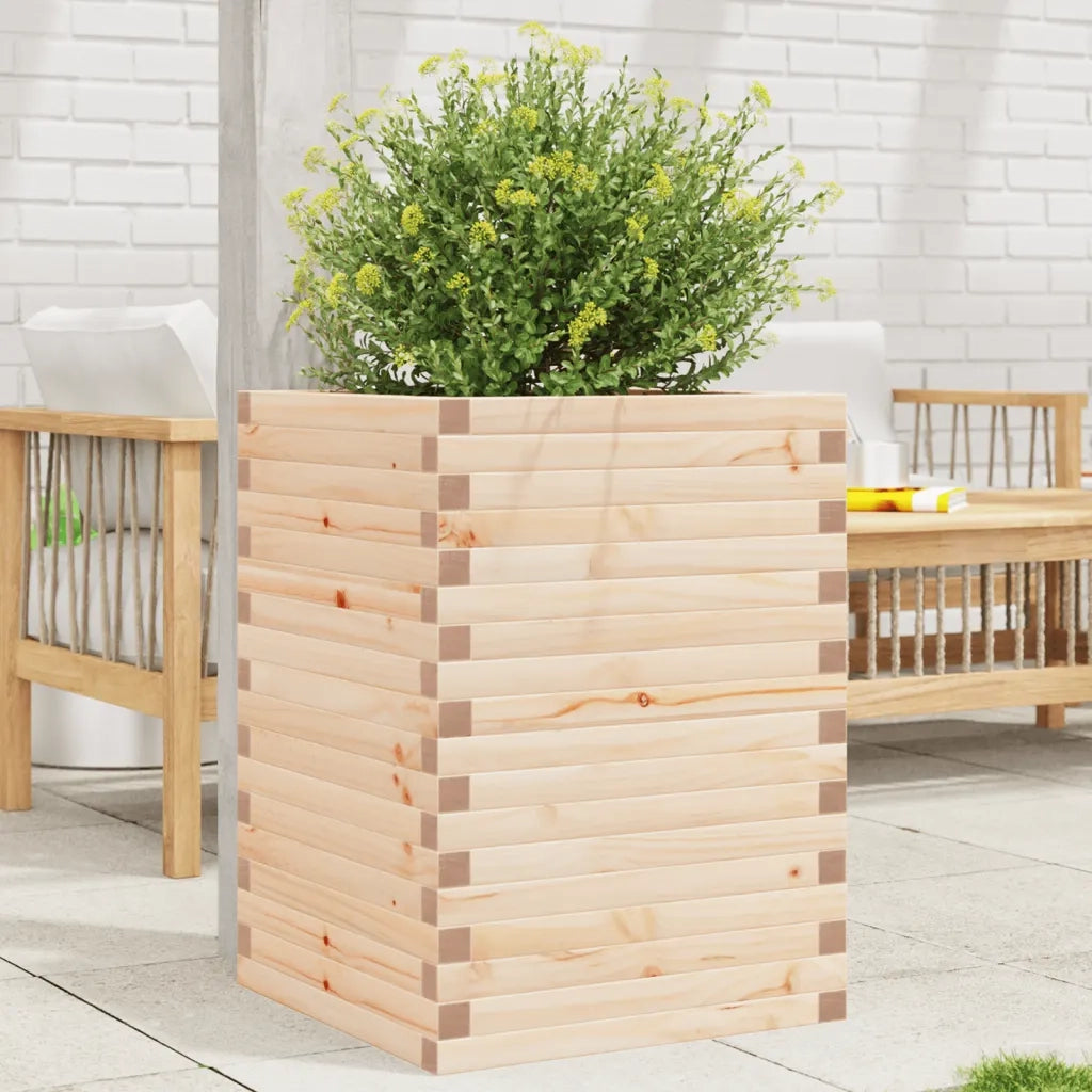 Fioriera da Giardino-Vaso da Esterno 50x50x68,5 cm in Legno Massello di Pino