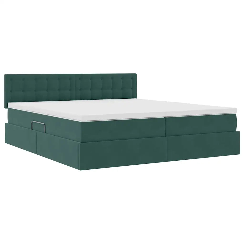 Letto con Contenitore con materasso Verde Scuro 100 x 200 cm 3371006
