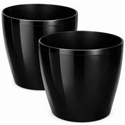 Set di vasi ornamentali in plastica nera da 2 pezzi Ø 12 cm
