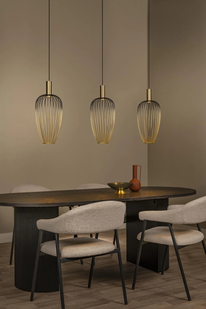 Lampada sospesa industriale AURELIE 3xGU10 oro nero