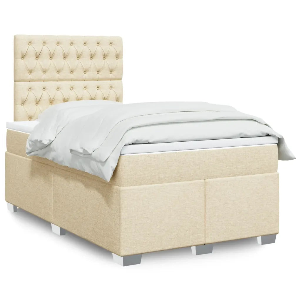 Giroletto a Molle con Materasso Crema 120x190 cm in Tessuto 3290439
