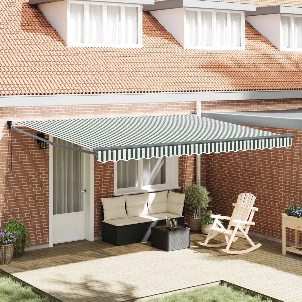 Tenda da Sole Verde e Bianco 450 x 300 x 165 cm 3331077