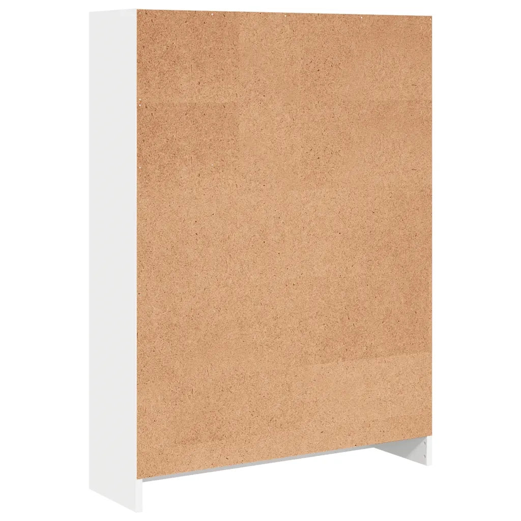 Libreria-Scaffale per Libri-Mobile di Stoccaggio Bianca 80x24x109 cm in Legno Multistrato