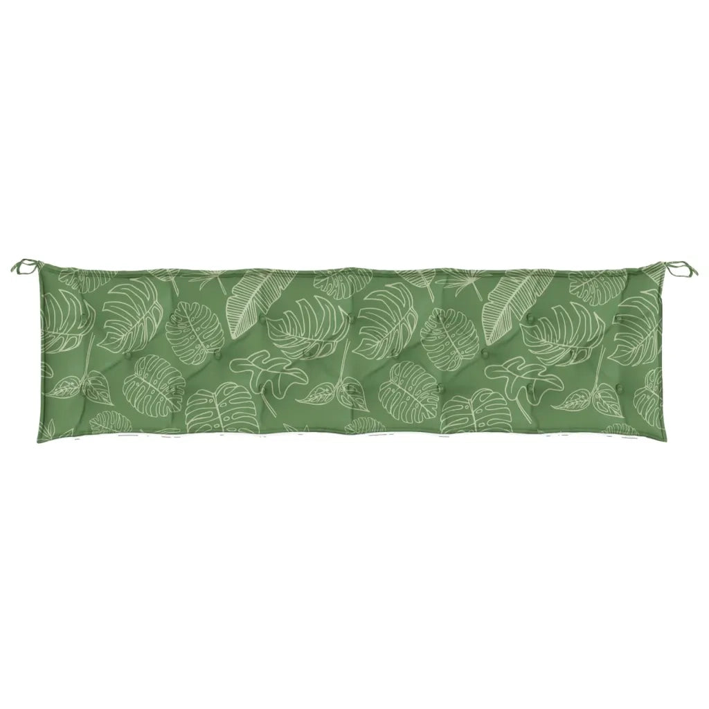 Cuscino Panca da Giardino Motivo a Foglie 200x50x7 cm Tessuto 361656