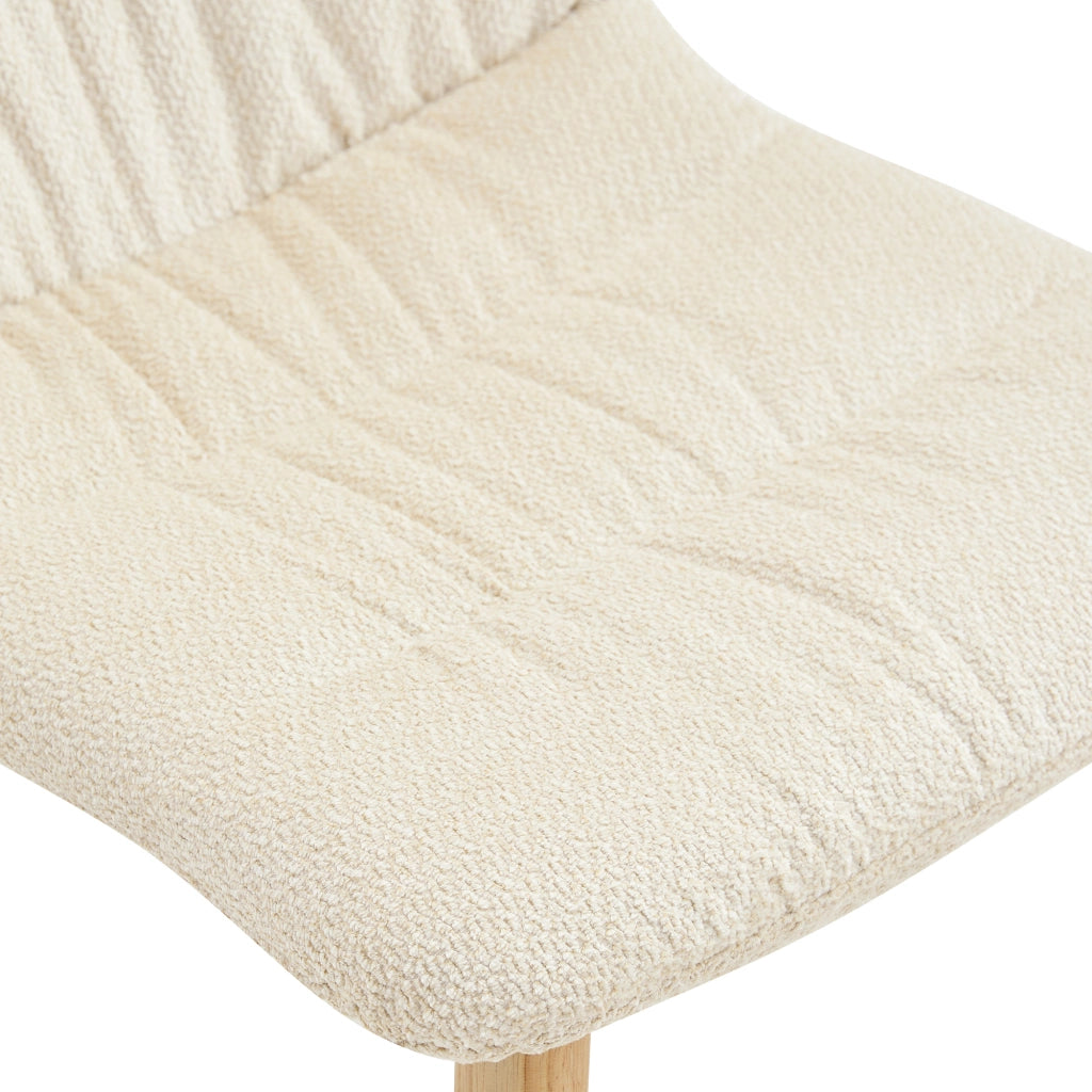 Sedie da Pranzo in Tessuto Bianco con Gambe in Legno Massello ¨C MINIMAL ¨C Set 2 Pezzi