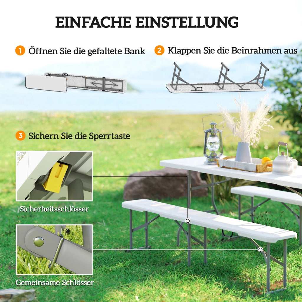 Panchina da esterno in plastica ¨C zephmum ¨C Bianco 240 kg