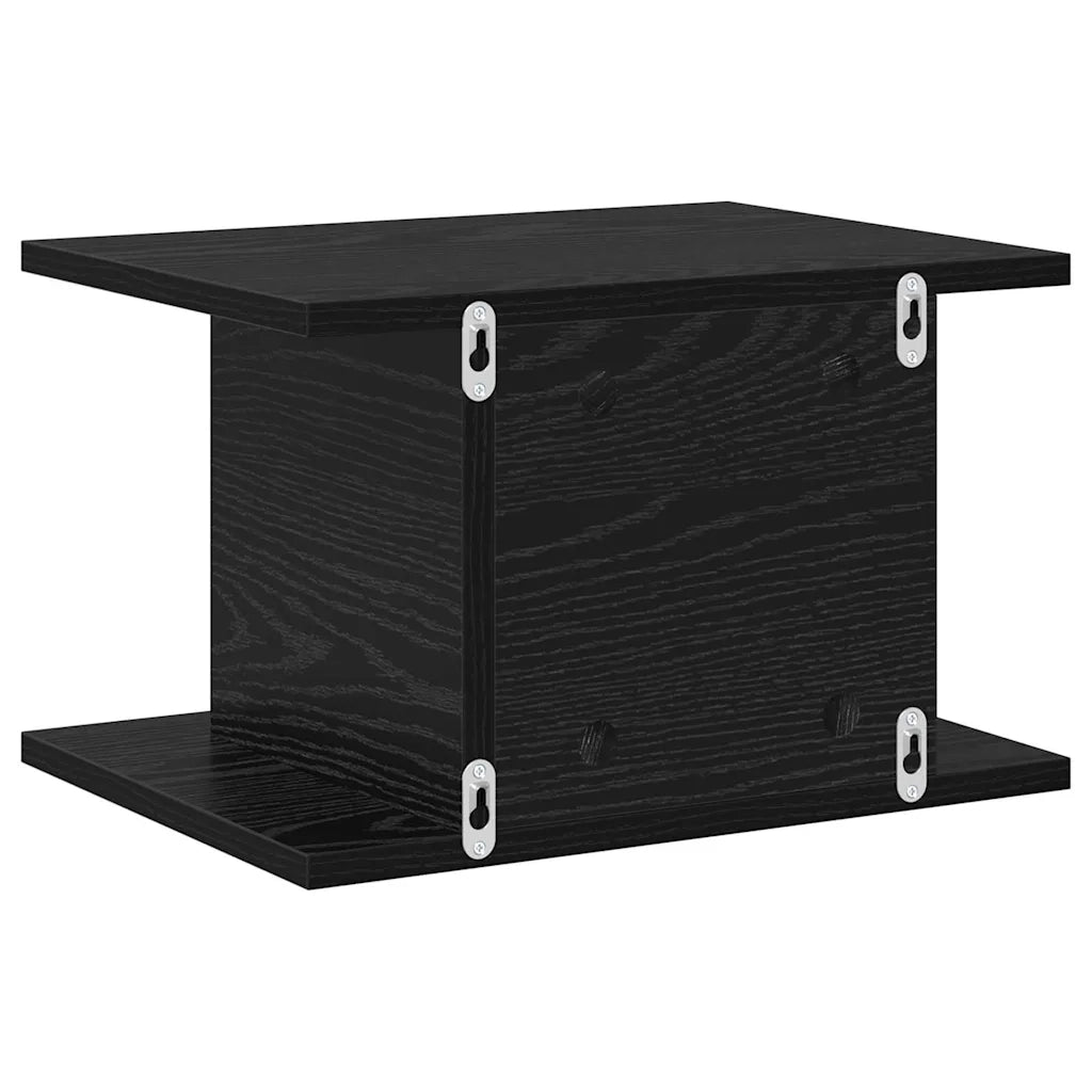 Comodino 2 pcs Rovere Nero 40 x 30 x 25 cm Legno multistrato 891171