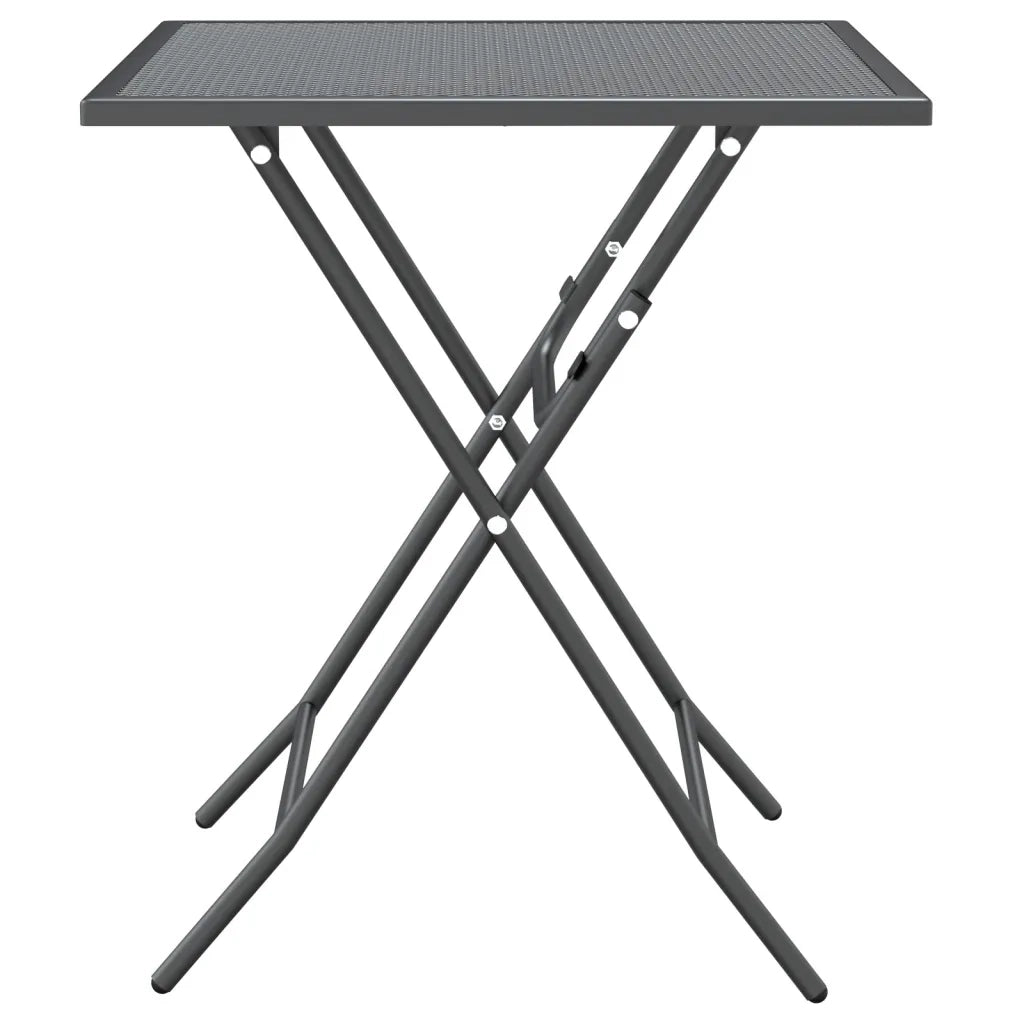 Set da Pranzo per Giardino 5pz | Set Salotto da Giardino Rete Metallica Espansa Antracite