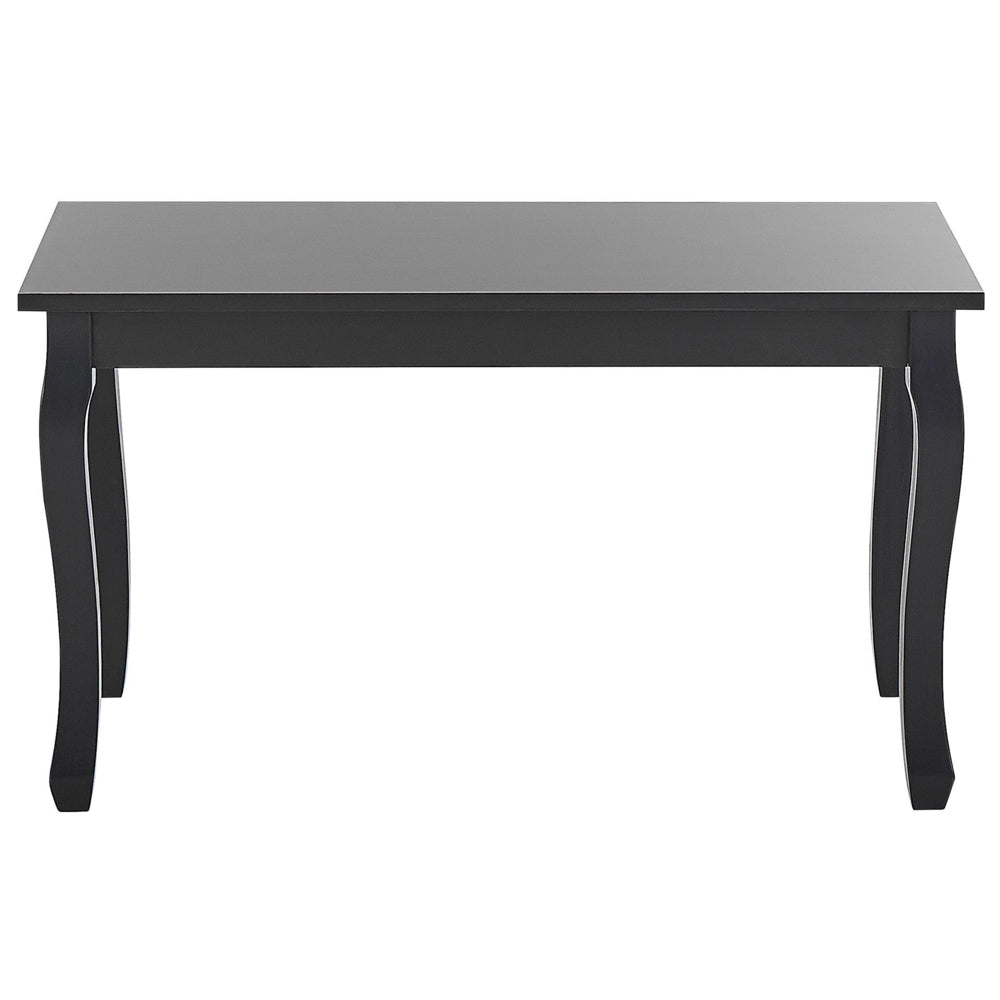Tavolino da Caffè Rettangolare Nero Stile Chic Gambe Curve