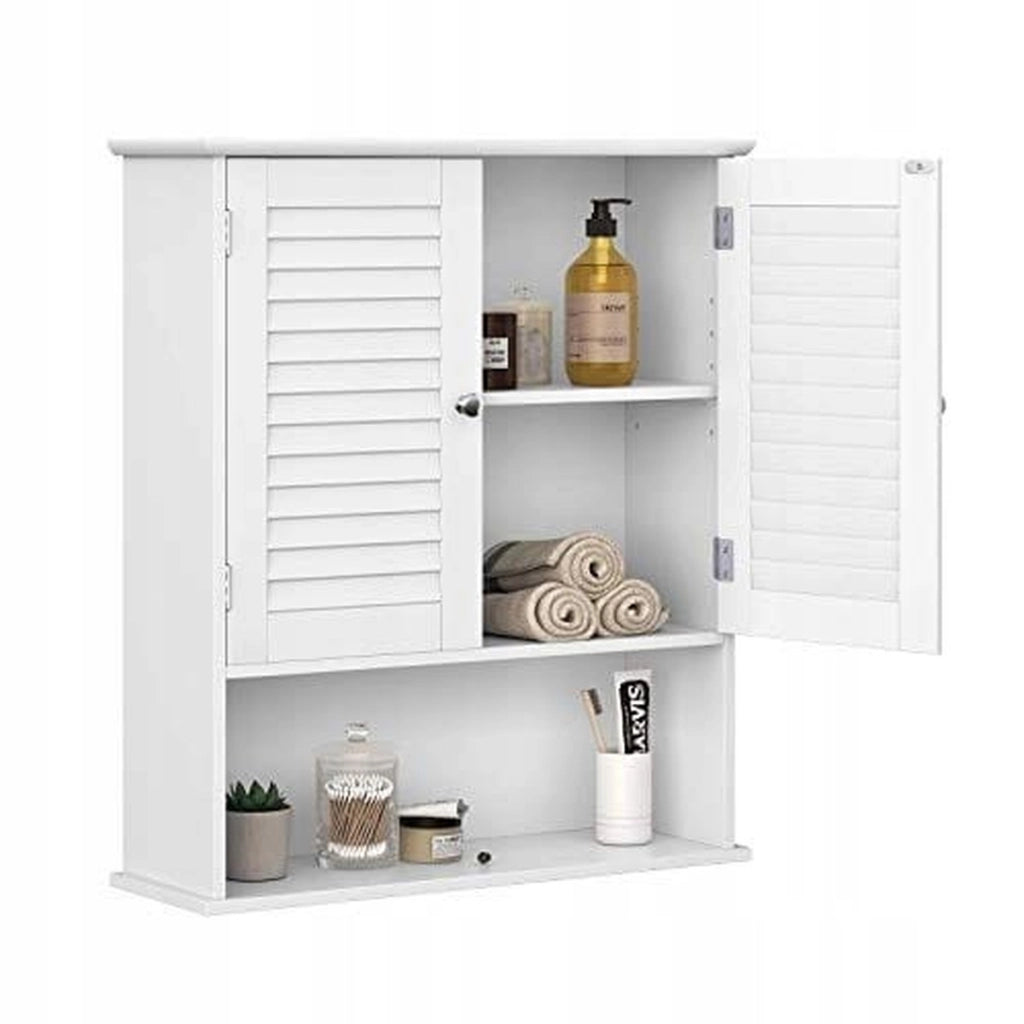 Pensile da bagno bianco BBC27WT con ante a persiana