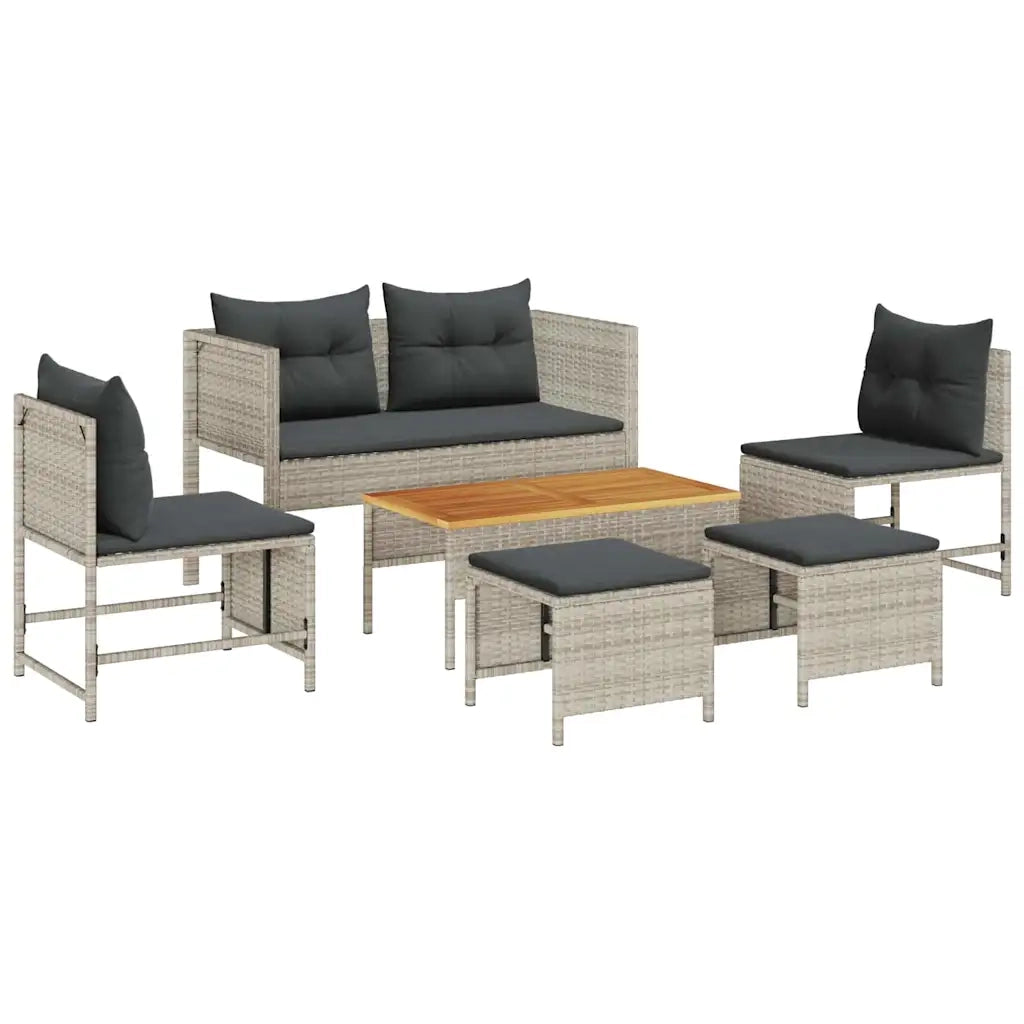 Set Divano da Giardino 6 pcs Grigio chiaro e grigio scuro 4104705