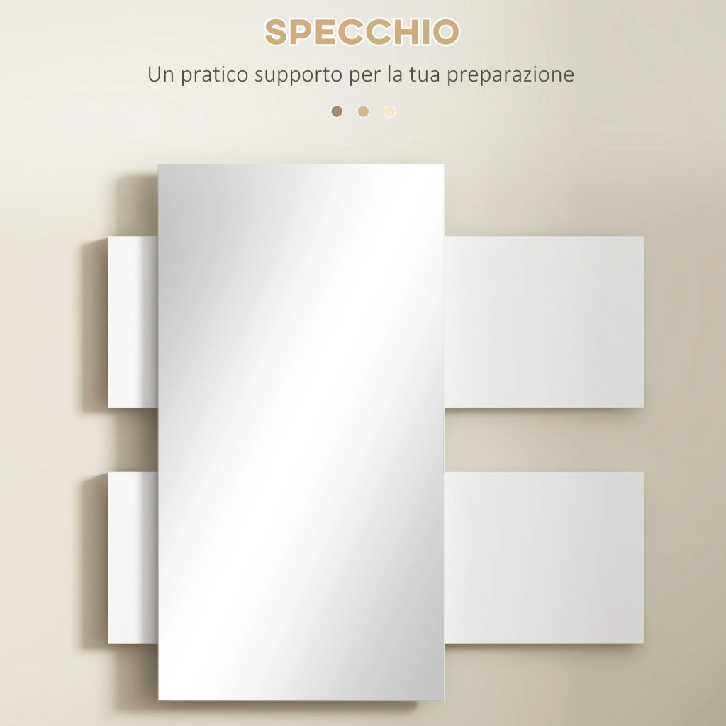 Mobile da Ingresso con Specchio e Cassetto ¨C Minimal ¨C Grigio e Bianco 75x75x35
