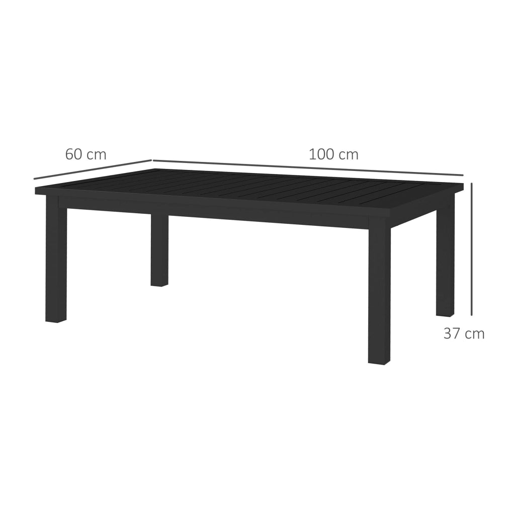 Tavolino da caff¨¨ rettangolare ¨C Xylo ¨C alluminio nero 100x60x37 cm