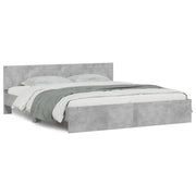 Letto matrimoniale | Letto per adulti | Giroletto con Testiera Grigio Cemento 180x200 cm