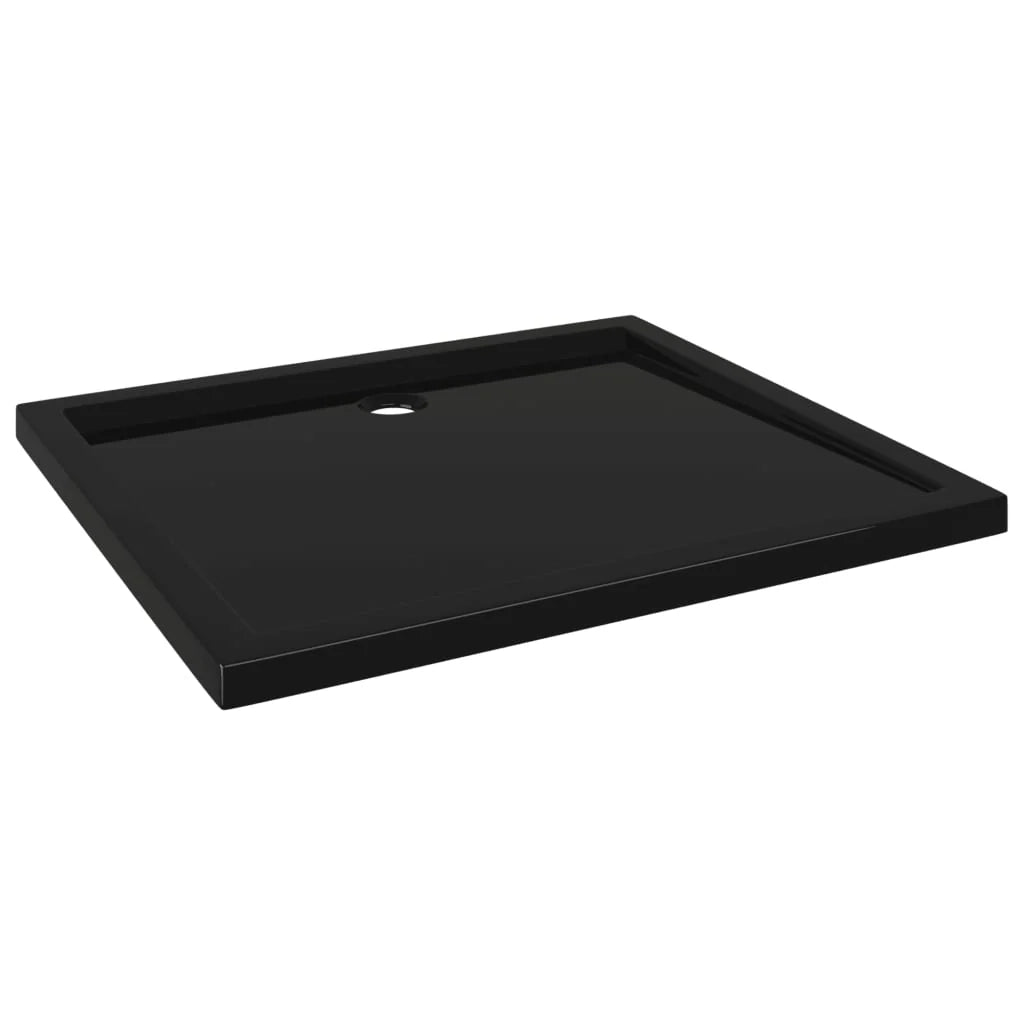 Piatto doccia base doccia piatto doccia bagno WC cabina doccia casa interno rettangolare 80x90 cm ABS nero 02_0001961