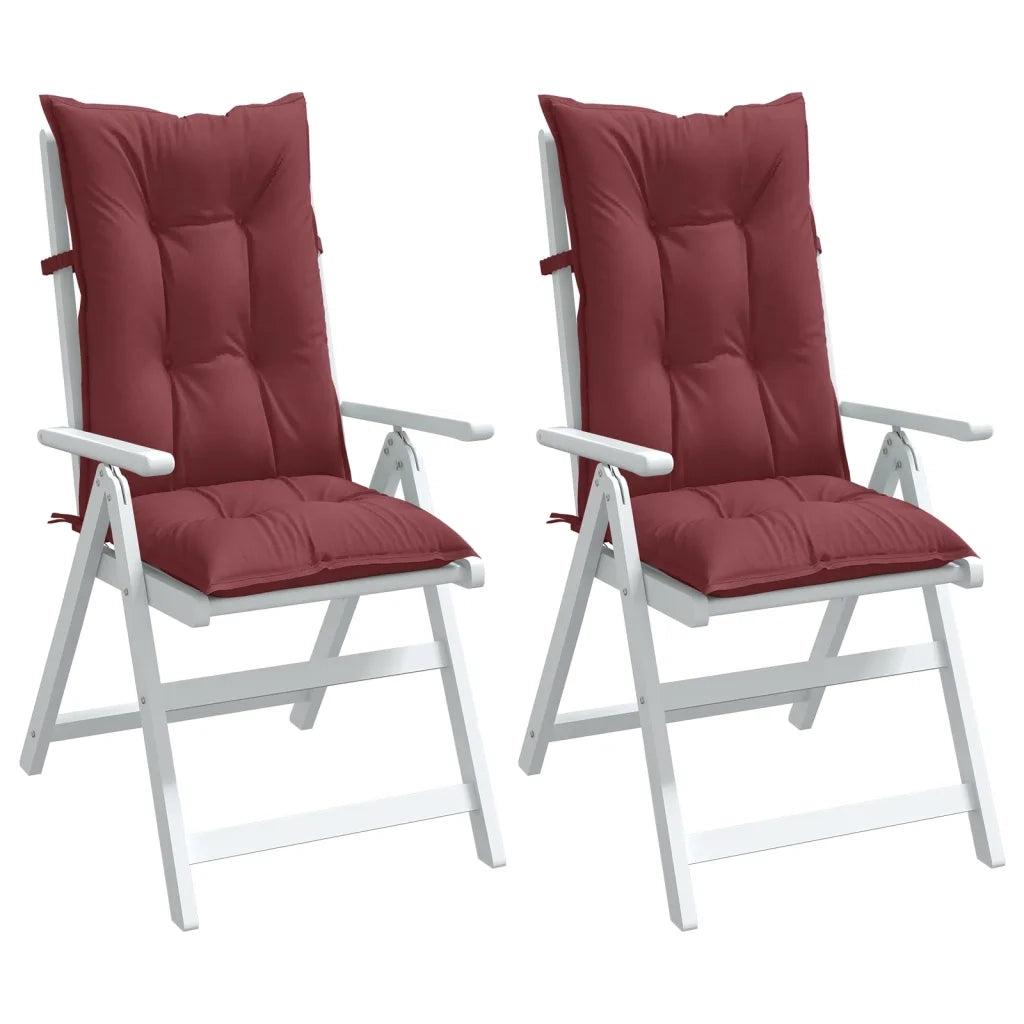Cuscini Sedia Schiena Alta 2 Rosso Vino Mélange 120x50x7 cm 4002373