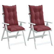 Cuscini Sedia Schiena Alta 2 Rosso Vino Mélange 120x50x7 cm 4002373