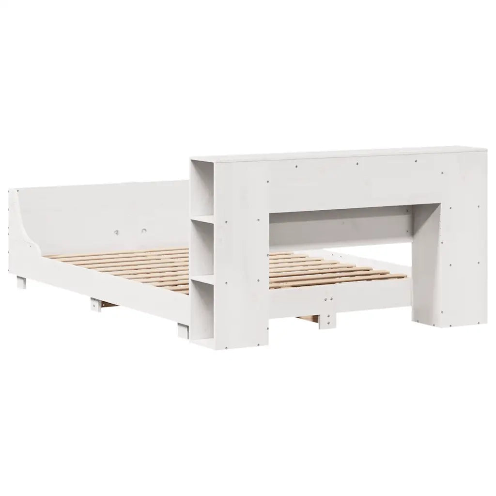 Giroletto senza Materasso Bianco 160x200 cm Legno Massello Pino 3323645