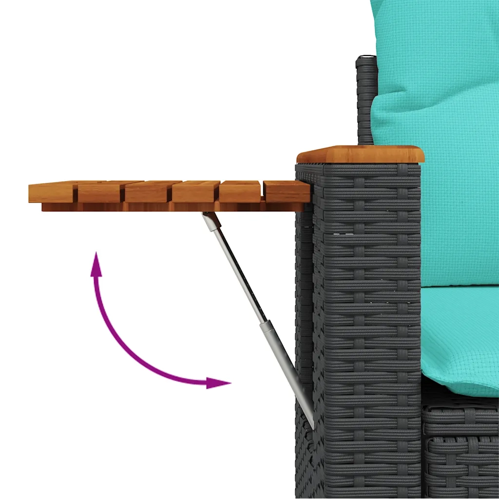 Set Divani da Giardino con Cuscini 7pz Nero Polyrattan 3327557