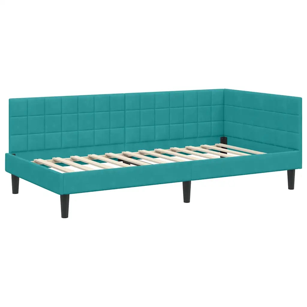 Struttura Letto Angolare con Materasso 2 pcs Turchese Velluto 3393986