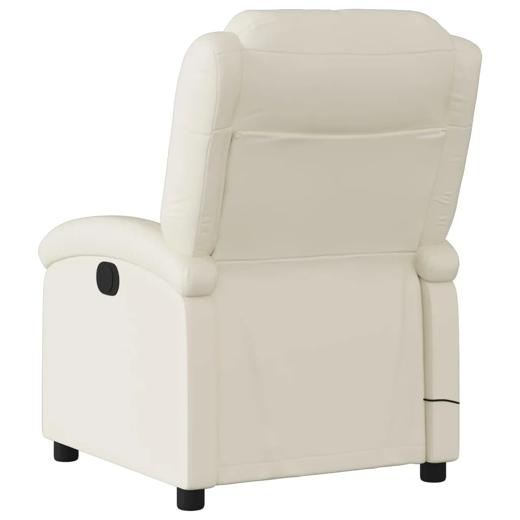 Poltrona reclinabile massaggiante in Similpelle Crema 3205900