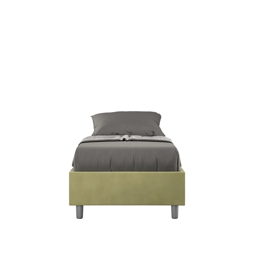 Letto 1 Piazza e Mezzo Sommier 120x200 cm con Rete Azelia Tè Verde
