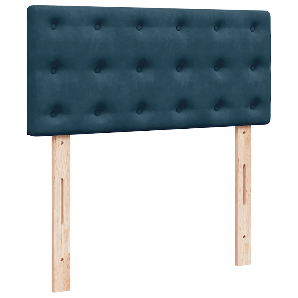 Letto singolo | Letto per adulti | Giroletto a Molle con Materasso Blu Scuro 80x200 cm in Velluto
