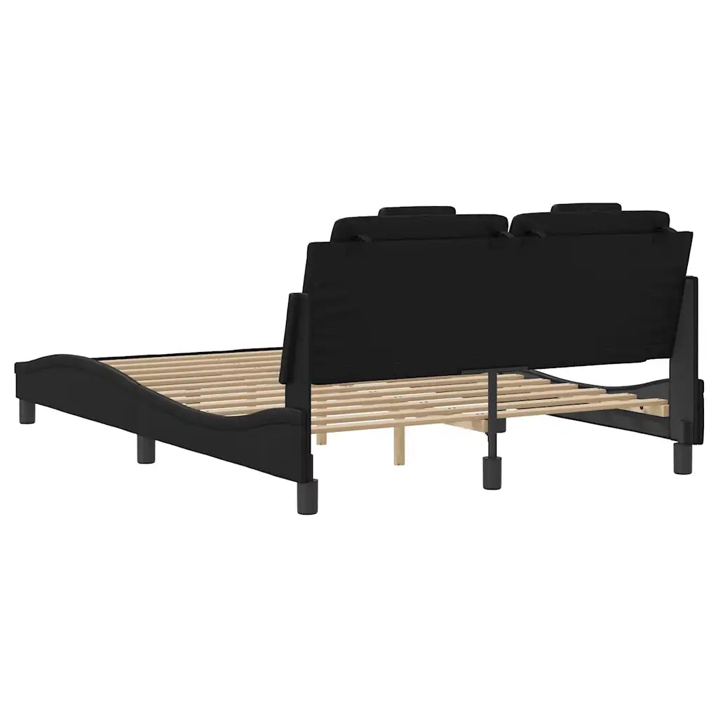 Giroletto Viana senza Materasso Nero 140x190 cm in Similpelle