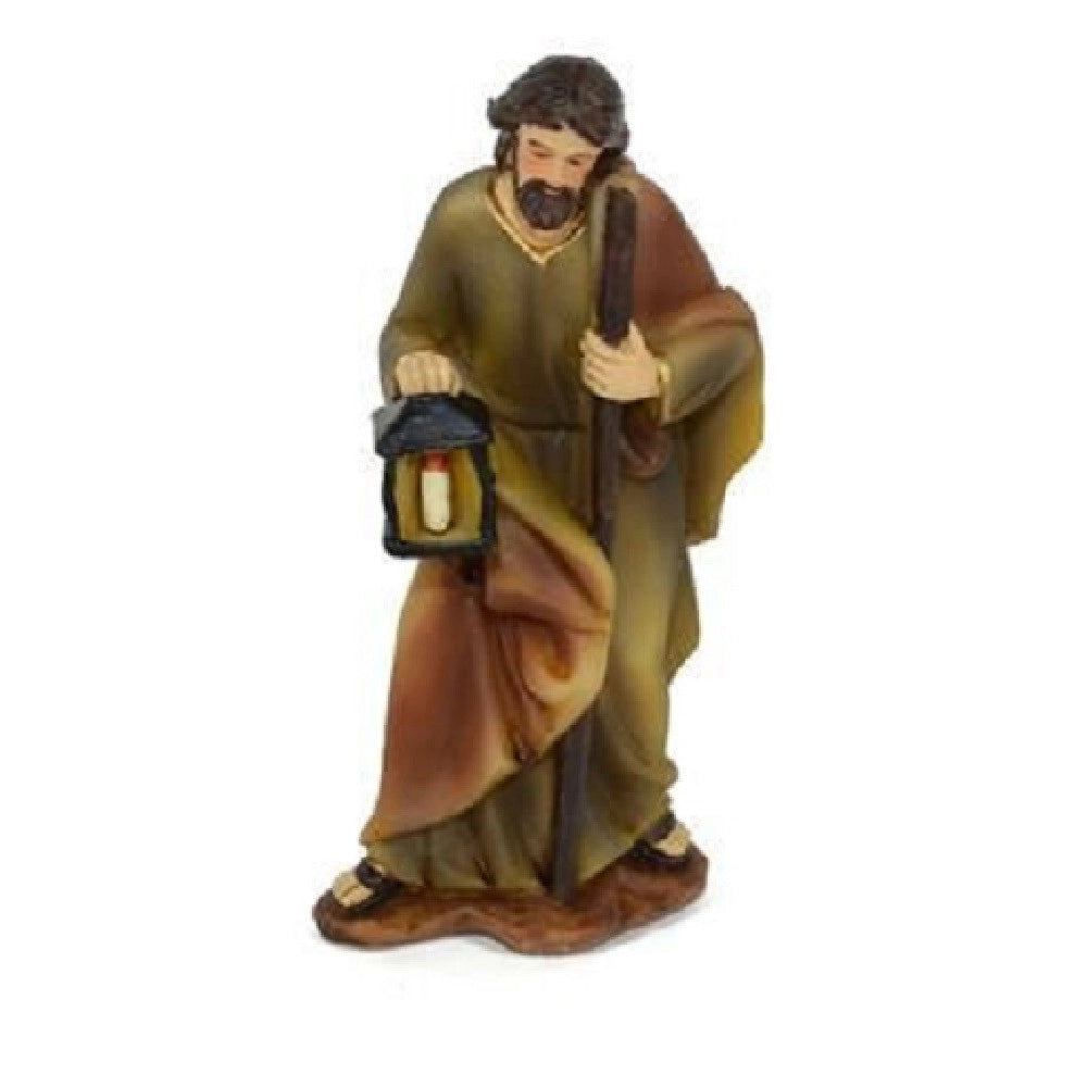 Trade Shop - Statuina San Giuseppe 8.5cm Per Presepe In Resina Decoro Natale Natalizi Natività -