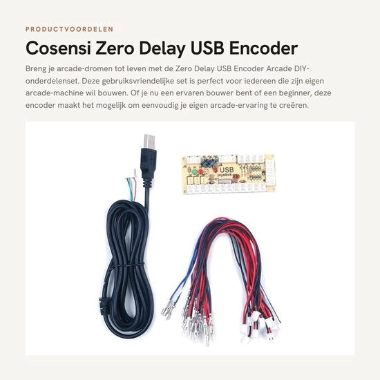 Set di accessori DIY per arcade - Encoder USB senza ritardo - Interfaccia USB - Adatto per un giocatore - Formato compattibile