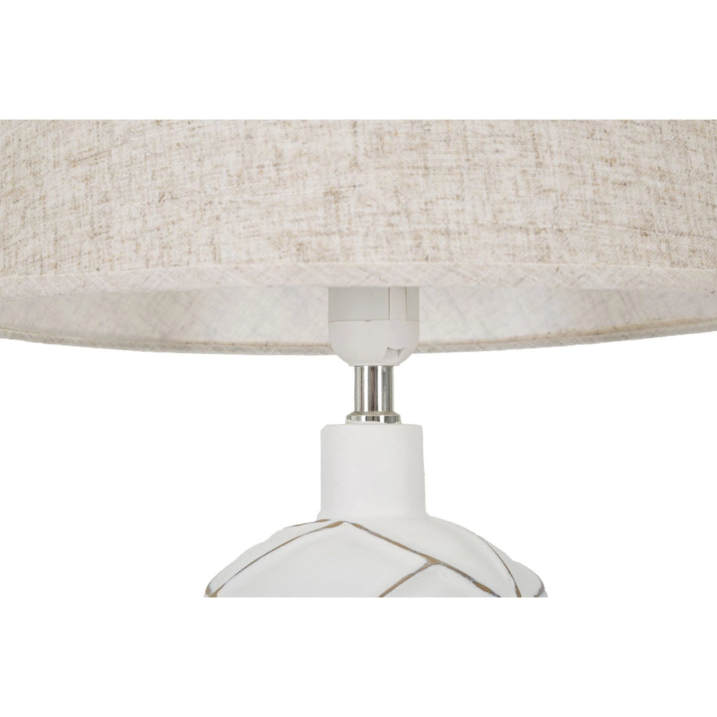 Lampada da Tavolo VKH168, Bianco, Poliresina, 35x35x60 cm