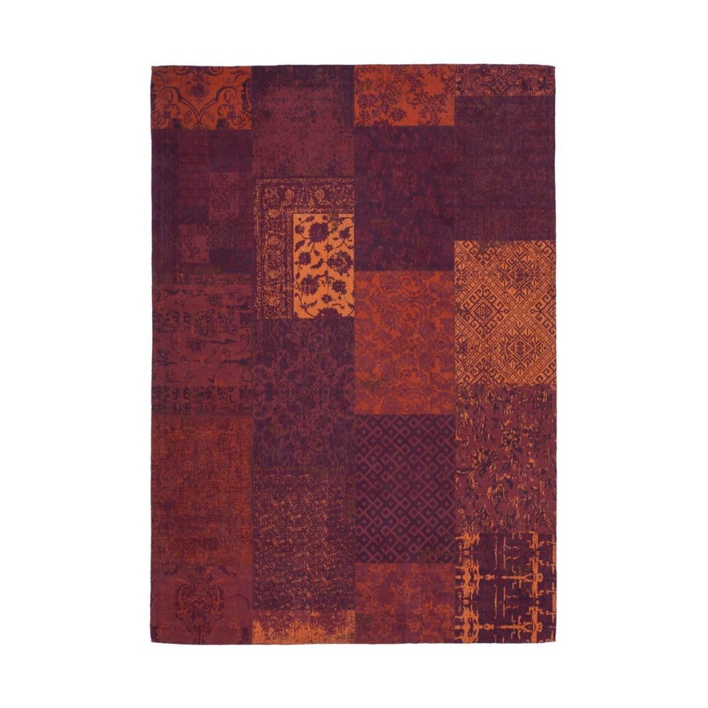 Tappeto Jacquard Retro in Cotone Rosso 80x150 cm