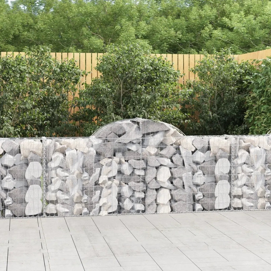 Cesti Gabbioni ad Arco 40 pz 200x30x80/100 cm Ferro Zincato 3146107