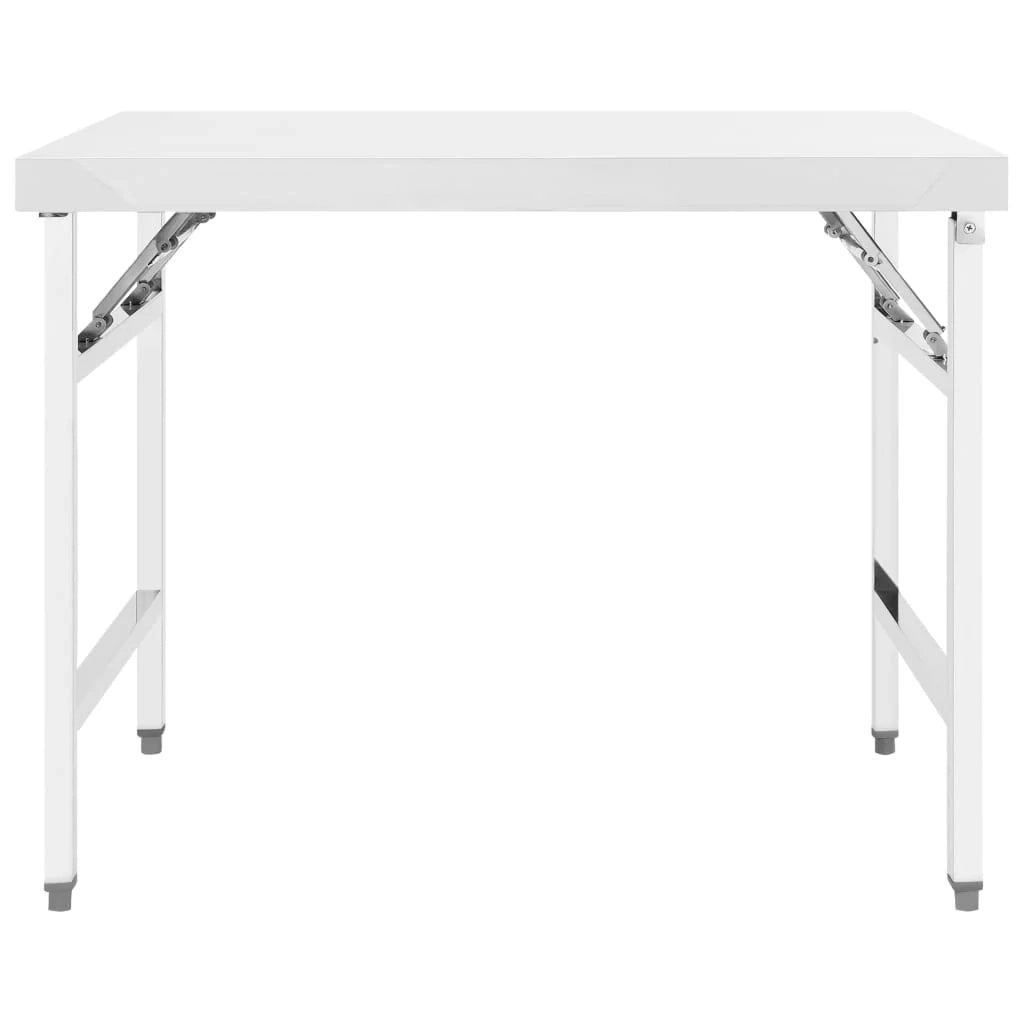 Tavolo da lavoro pieghevole professionale da cucina 100 x 60 x 80 cm in acciaio inox 02_0045425