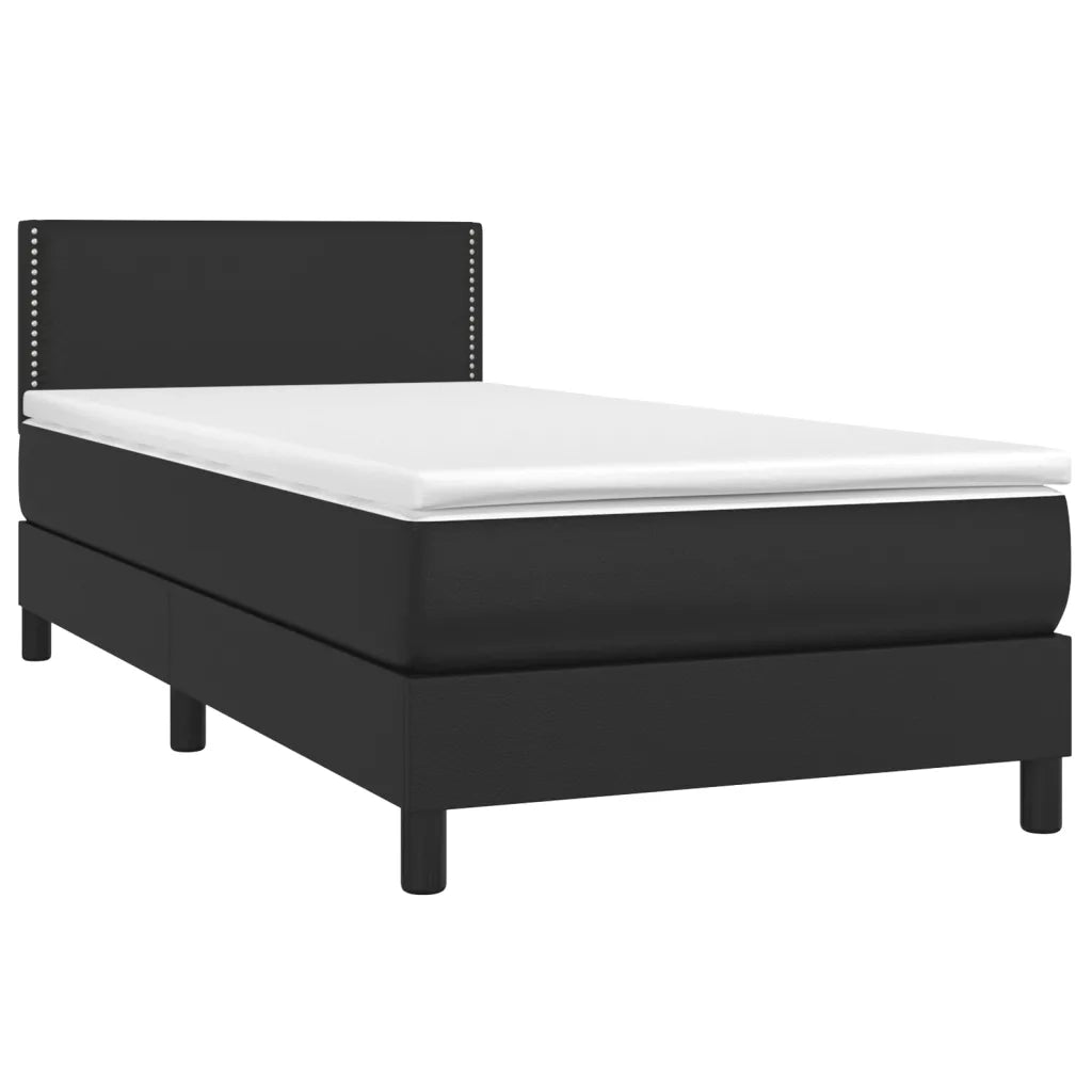 Giroletto a Molle con Materasso e LED-Struttura Letto Nero 90x200 cm Similpelle 520602