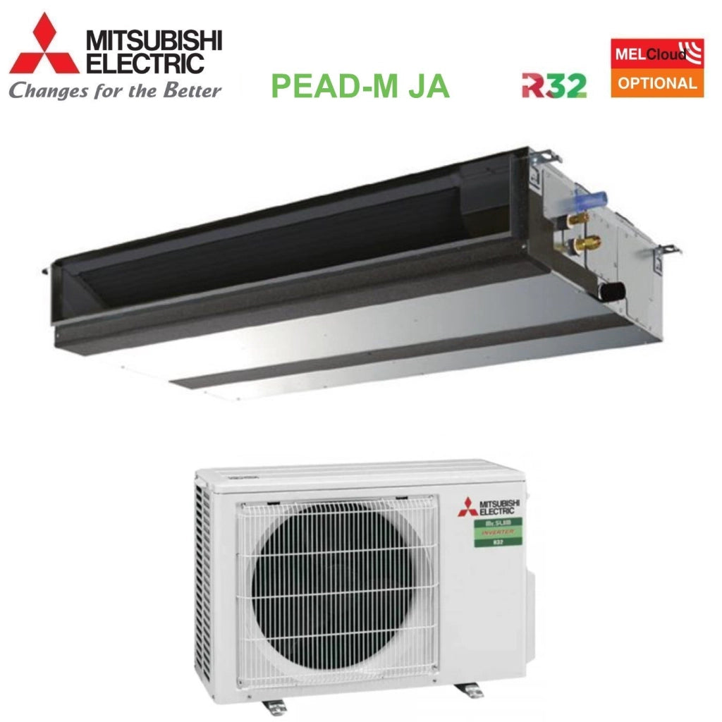 Climatizzatore Condizionatore Mitsubishi Electric Canalizzato Canalizzabile Power Inverter Media Prevalenza 18000 Btu PEAD-M50JA + PUZ-ZM50VKA R-32 Wi-Fi Optional