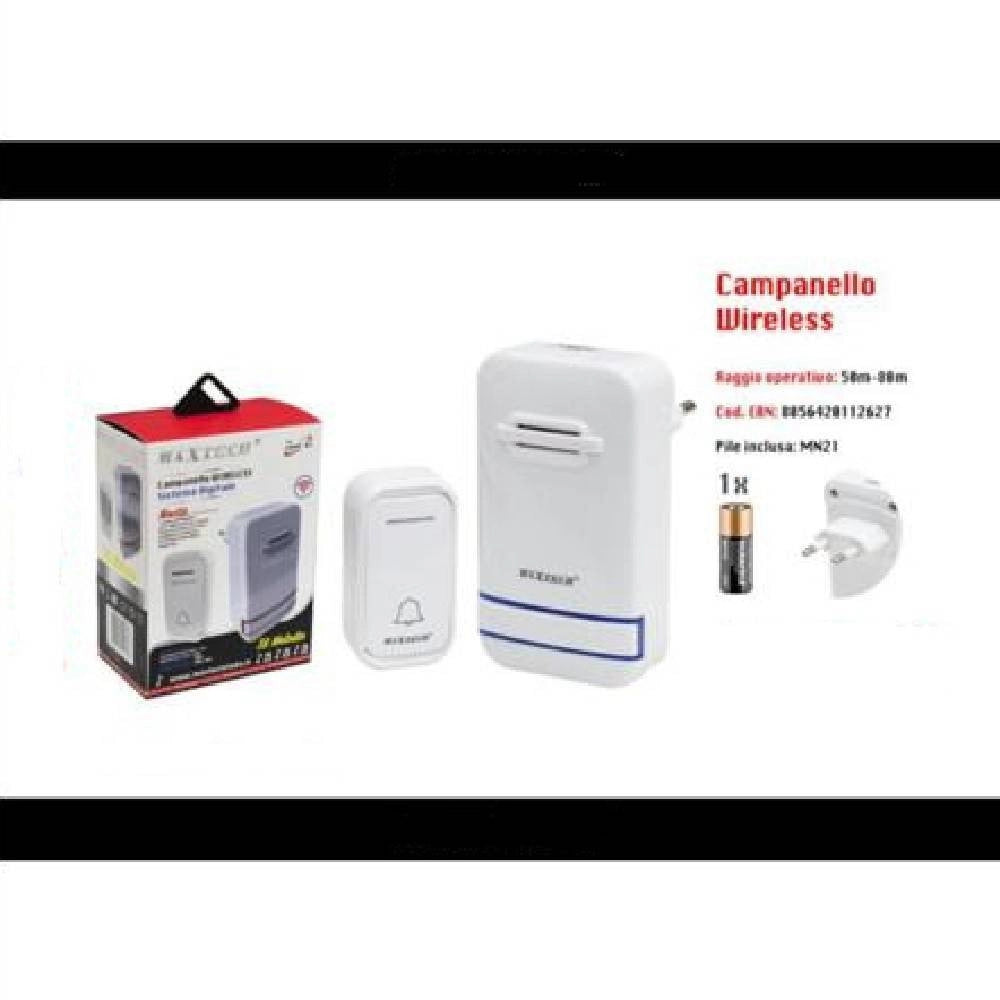 Trade Shop - Campanello Wireless Senza Fili Spina Incorporata Wifi Indicatore Led Camp-03 Maxtech -
