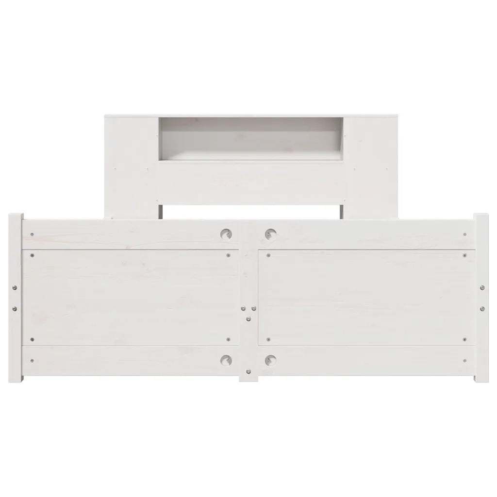 Letto Libreria senza Materasso Bianco 140x200 cm Legno di Pino 3322438