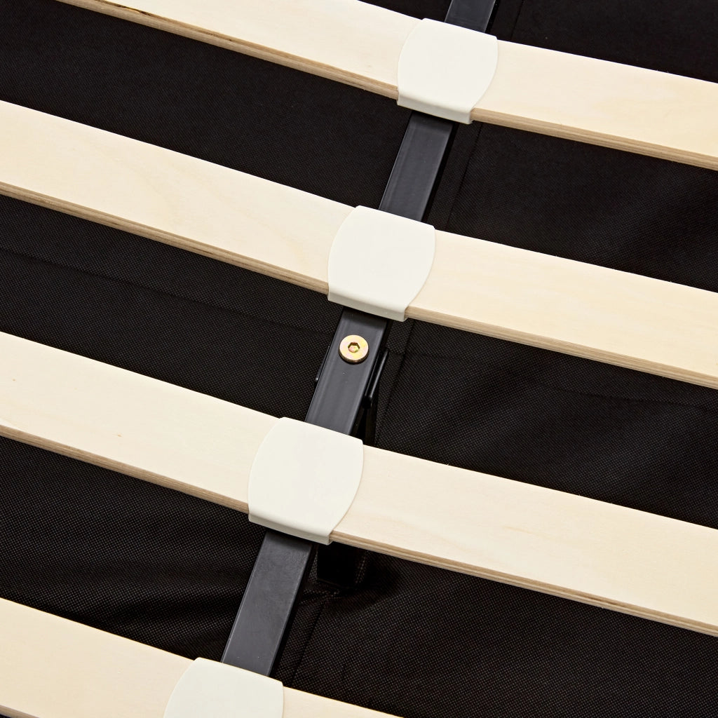 DESMIU Letto matrimoniale 140 × 190 cm 2 posti con porta USB, LED regolabile e vano contenitore, senza materasso, in PU nero