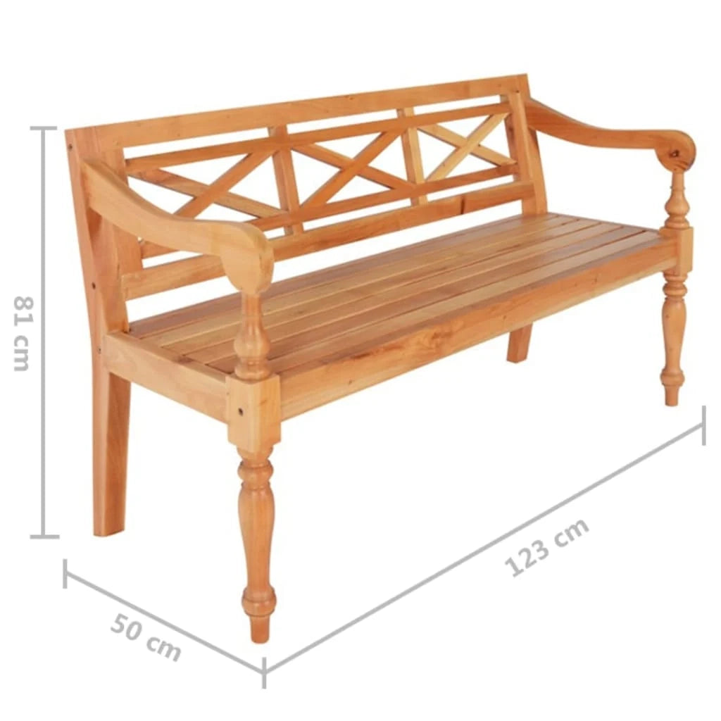 Panca Batavia 123 x 50 x 81 cm legno massello di mogano marrone chiaro 02_0010781