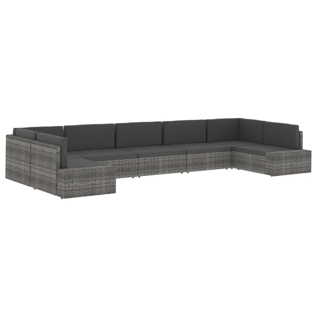 Seduta Centrale Modulare in Polyrattan Grigia 49518