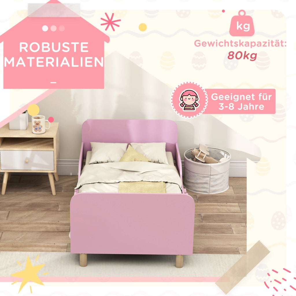Letto singolo per bambini ¨C Minimal ¨C MDF rosa