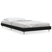 Letto singolo | Letto per adulti | Giroletto Nero 90x200 cm in Legno Multistrato