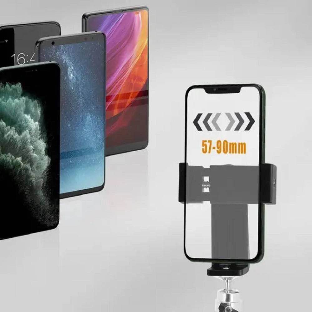 Trade Shop - Treppiede Ruotabile A 360° Tripod A 3 Sezioni Telescopico Per Smartphone Hd-3057 -
