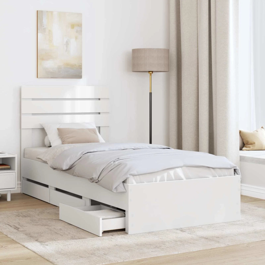 Struttura del letto-Giroletto-Rete del Letto Bianco 100 x 200 cm Legno Ingegnerizzato 983995