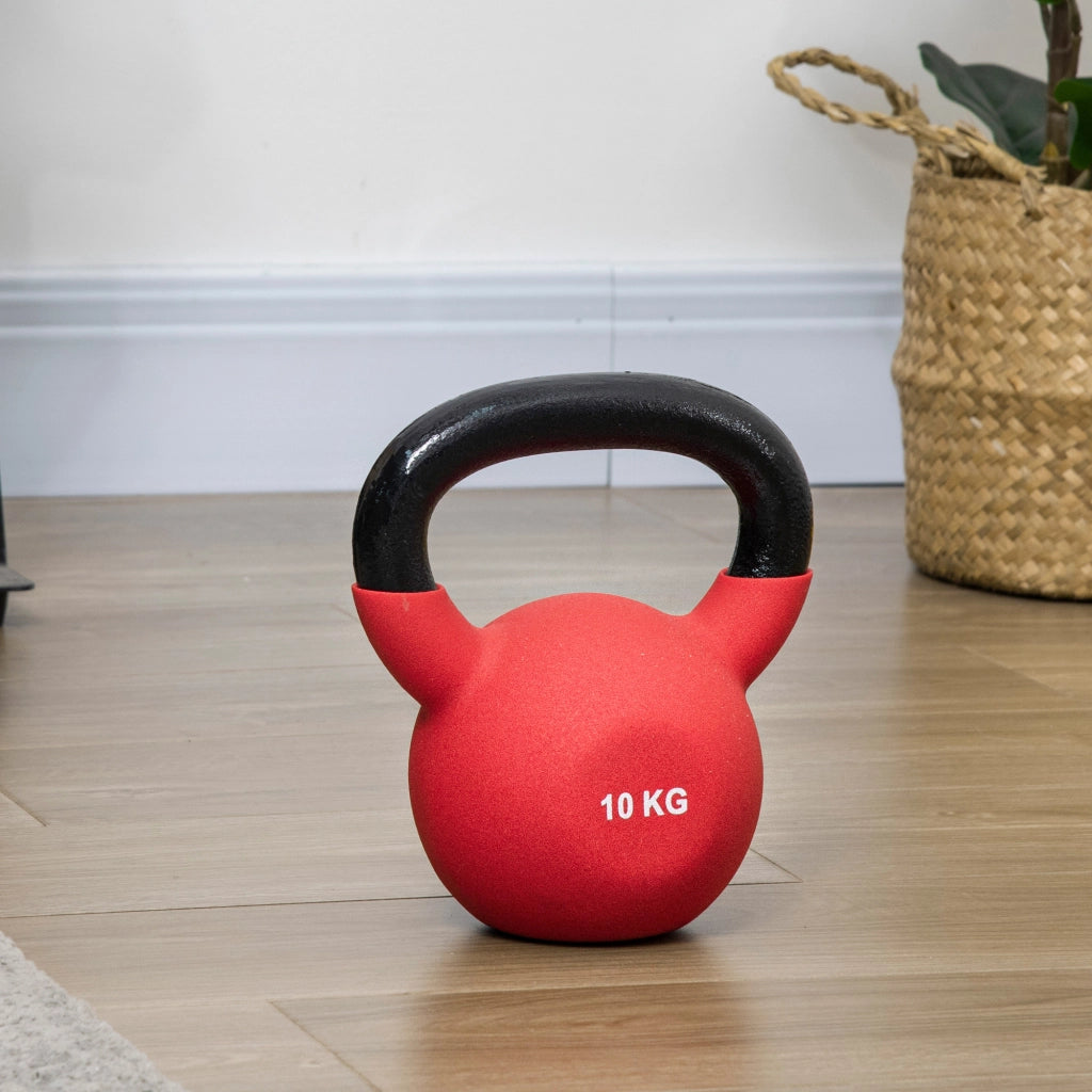 Kettlebell 10 kg ¨C Minimal ¨C 19x12x22cm rosso e nero