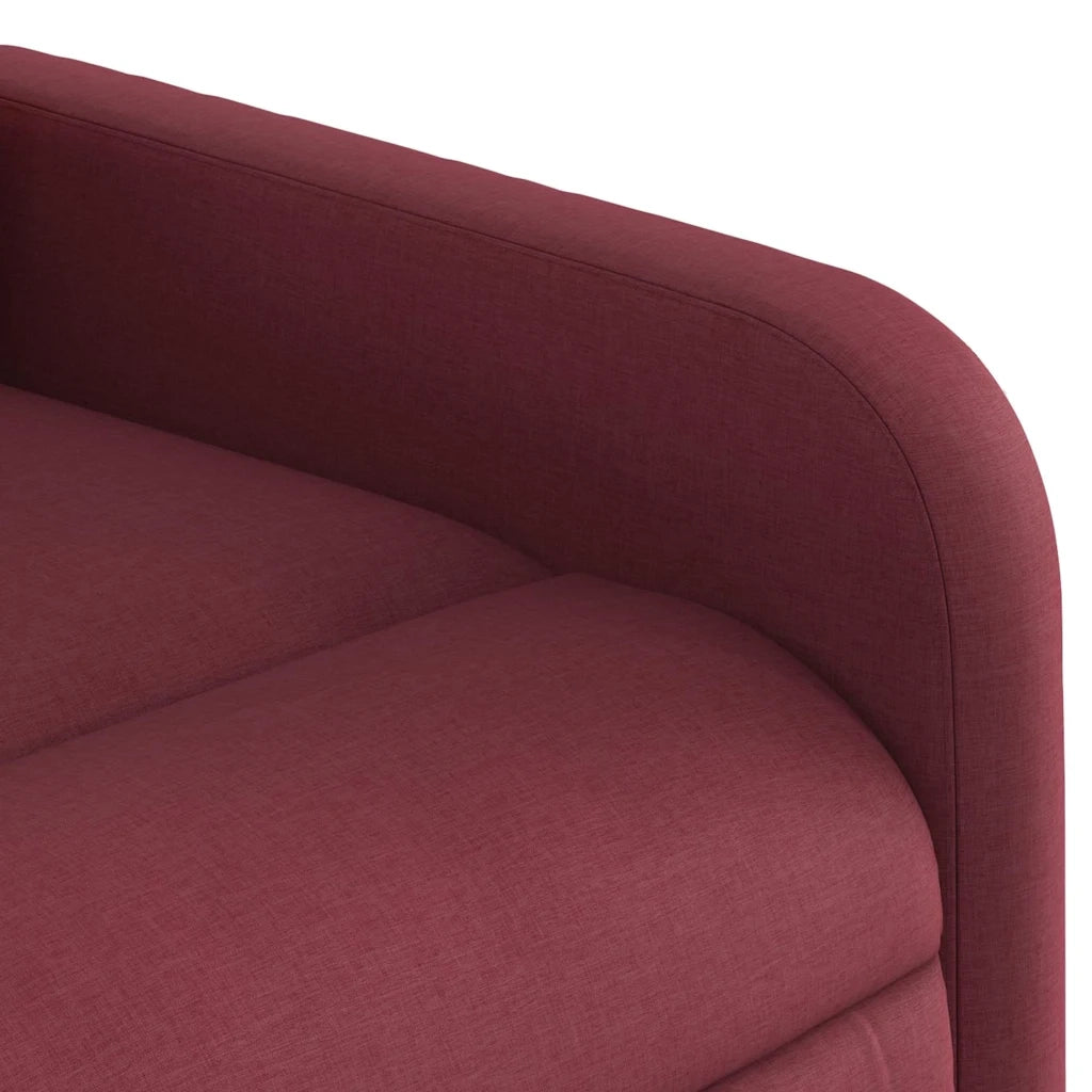 Poltrona Massaggiante Reclinabile Rosso Vino in Tessuto 374209