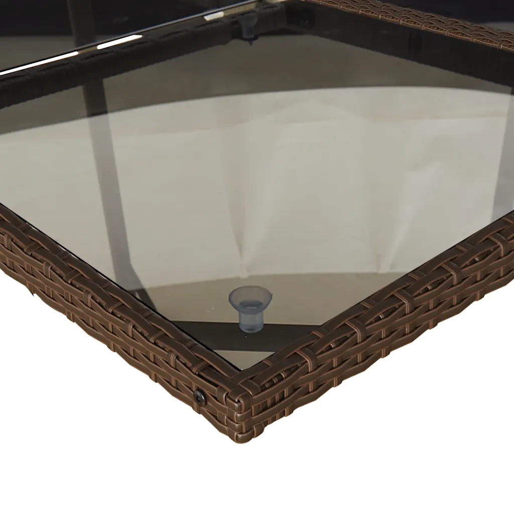 Set da Pranzo da Giardino 15 pz con Cuscini Marrone Polyrattan 3210873