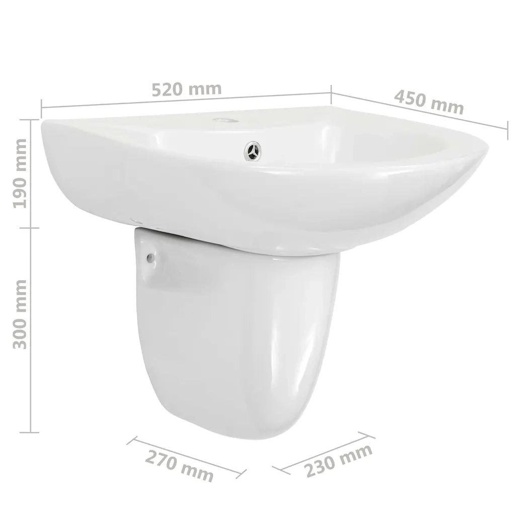 Lavabo Bianco 52 x 45 x 49 cm Ceramica Smaltata 143007